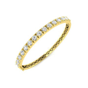 Round Natural Diamond Prong Set Eternity Bangle with Hinged Box Clasp in 10K/14K gold and platinum with certified lab-grown or natural diamonds