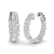 Hoop Earrings - 1.5 Carat Shared Prong Setting Brilliance in 10K/14K gold and platinum with certified lab-grown or natural diamonds