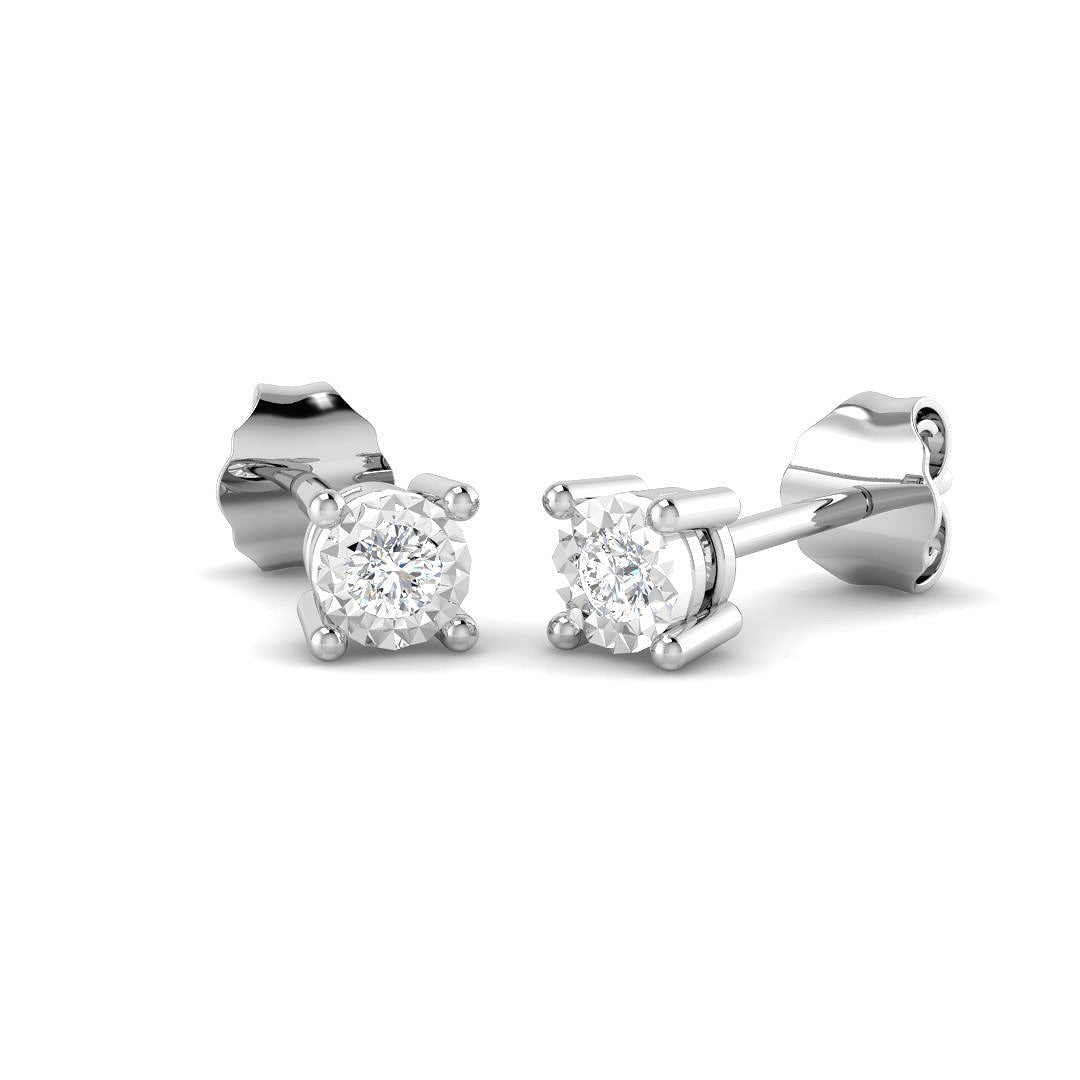 Stud Earrings with Round Cut Diamond Solitaire - 0.1ct to 0.5ct in 10K/14K gold and platinum with certified lab-grown or natural diamonds