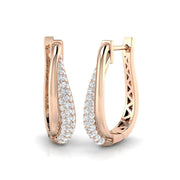 0.75 Carat Natural/Lab-Grown Round Diamond Hoop Earring in Gold - UK Hallmarked in 10K/14K gold and platinum with certified lab-grown or natural diamonds
