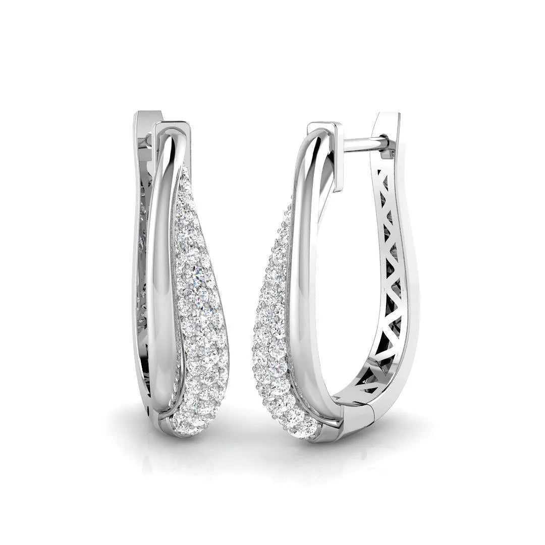 0.75 Carat Natural/Lab-Grown Round Diamond Hoop Earring in Gold - UK Hallmarked in 10K/14K gold and platinum with certified lab-grown or natural diamonds