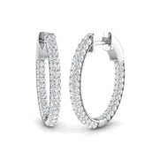 Hoop Earrings - 1.75 Carat Pavé Set Brilliance in 10K/14K gold and platinum with certified lab-grown or natural diamonds