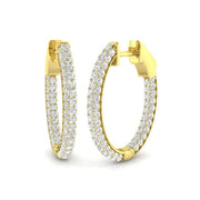 Hoop Earrings - 1.75 Carat Pavé Set Brilliance in 10K/14K gold and platinum with certified lab-grown or natural diamonds