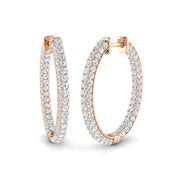 Hoop Earrings - 2.50ct Round Diamond in 10K/14K gold and platinum with certified lab-grown or natural diamonds