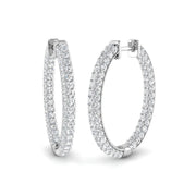 Hoop Earrings - 2.50ct Round Diamond in 10K/14K gold and platinum with certified lab-grown or natural diamonds
