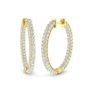 Hoop Earrings - 2.50ct Round Diamond in 10K/14K gold and platinum with certified lab-grown or natural diamonds