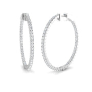 Hoop Earrings - 1.75ct To 2.75ct Pave Set Sparkle in 10K/14K gold and platinum with certified lab-grown or natural diamonds