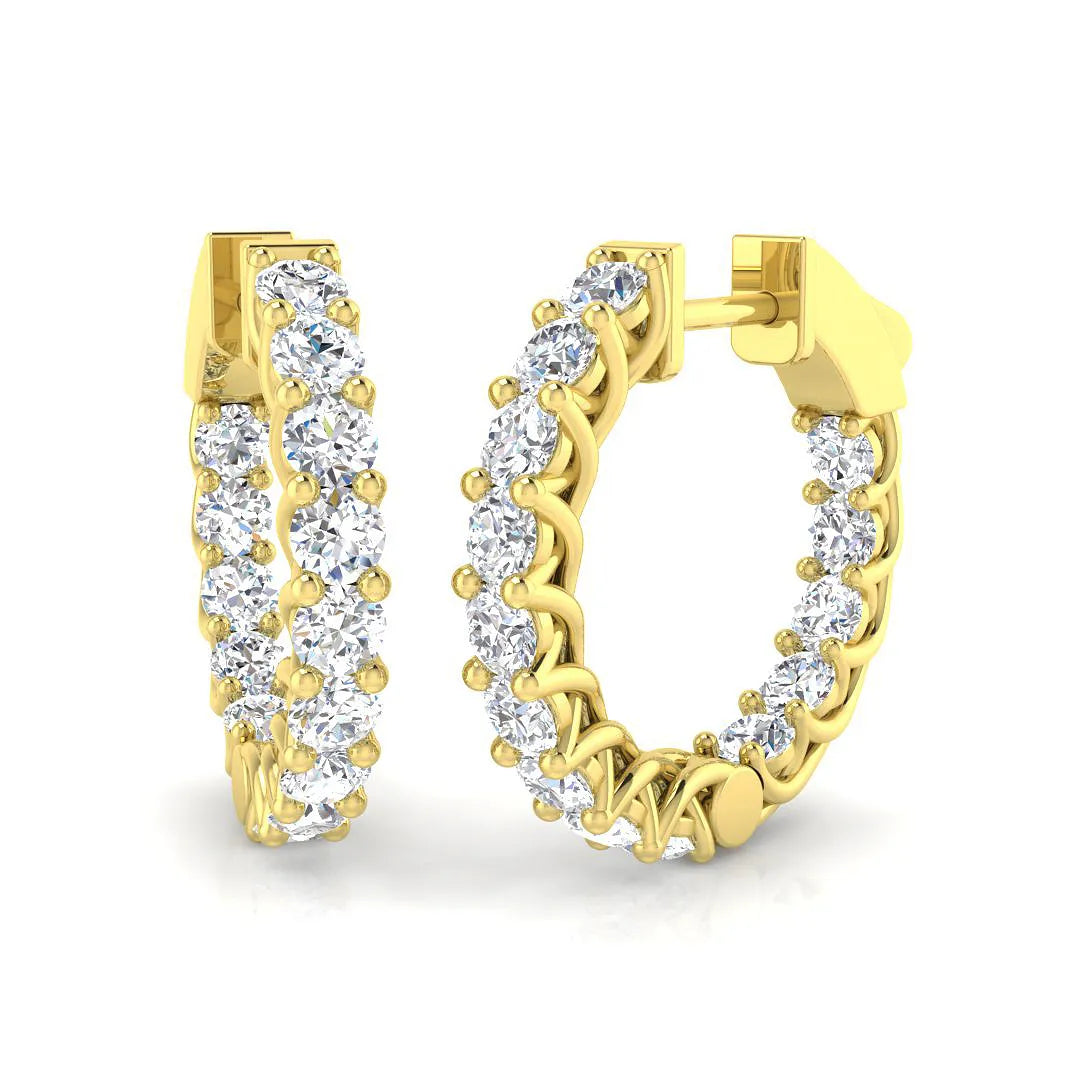 Hoop Earrings - 0.9 Carat Lab-Grown Diamond Sparkle in 10K/14K gold and platinum with certified lab-grown or natural diamonds