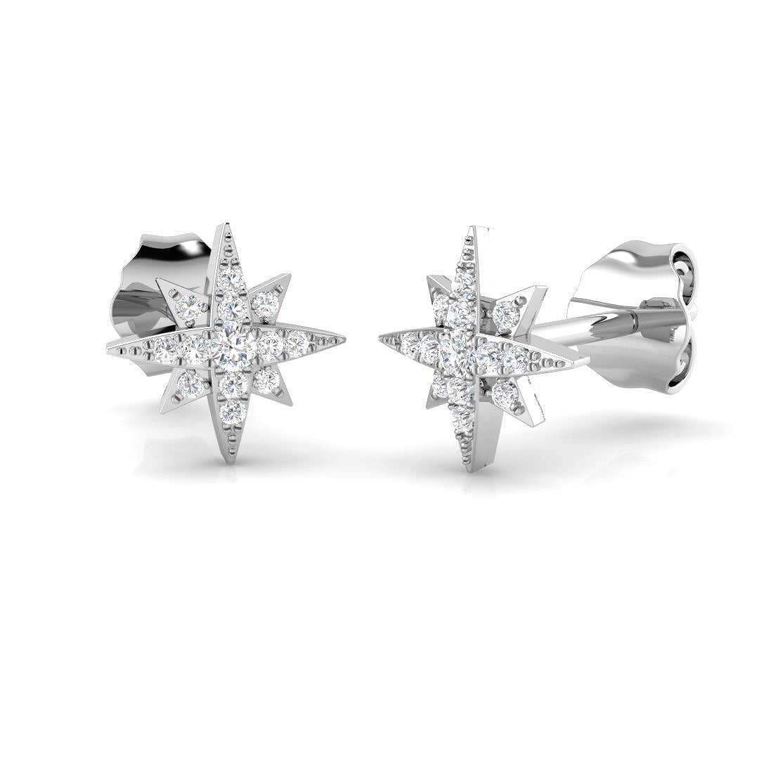 Best 0.10Ct Diamond North Star Stud Earrings in Perfect Gift in 10K/14K gold and platinum with certified lab-grown or natural diamonds