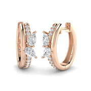 1.0Ct Butterfly Hoop Diamond Earrings in in 10K/14K gold and platinum with certified lab-grown or natural diamonds