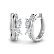 1.0Ct Butterfly Hoop Diamond Earrings in in 10K/14K gold and platinum with certified lab-grown or natural diamonds