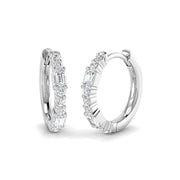 Luxy 0.5 Ct Round & Emerald Diamond Hoop Earrings in 10K/14K gold and platinum with certified lab-grown or natural diamonds