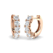 Hoop Earrings 1 Ct Classic Round Diamond in 10K/14K gold and platinum with certified lab-grown or natural diamonds