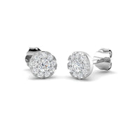 0.30 Ct DE/VVS Lab Grown Round Cut Diamond Halo Earring in 10K/14K gold and platinum with certified lab-grown or natural diamonds