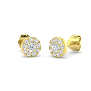 0.30 Ct DE/VVS Lab Grown Round Cut Diamond Halo Earring in 10K/14K gold and platinum with certified lab-grown or natural diamonds