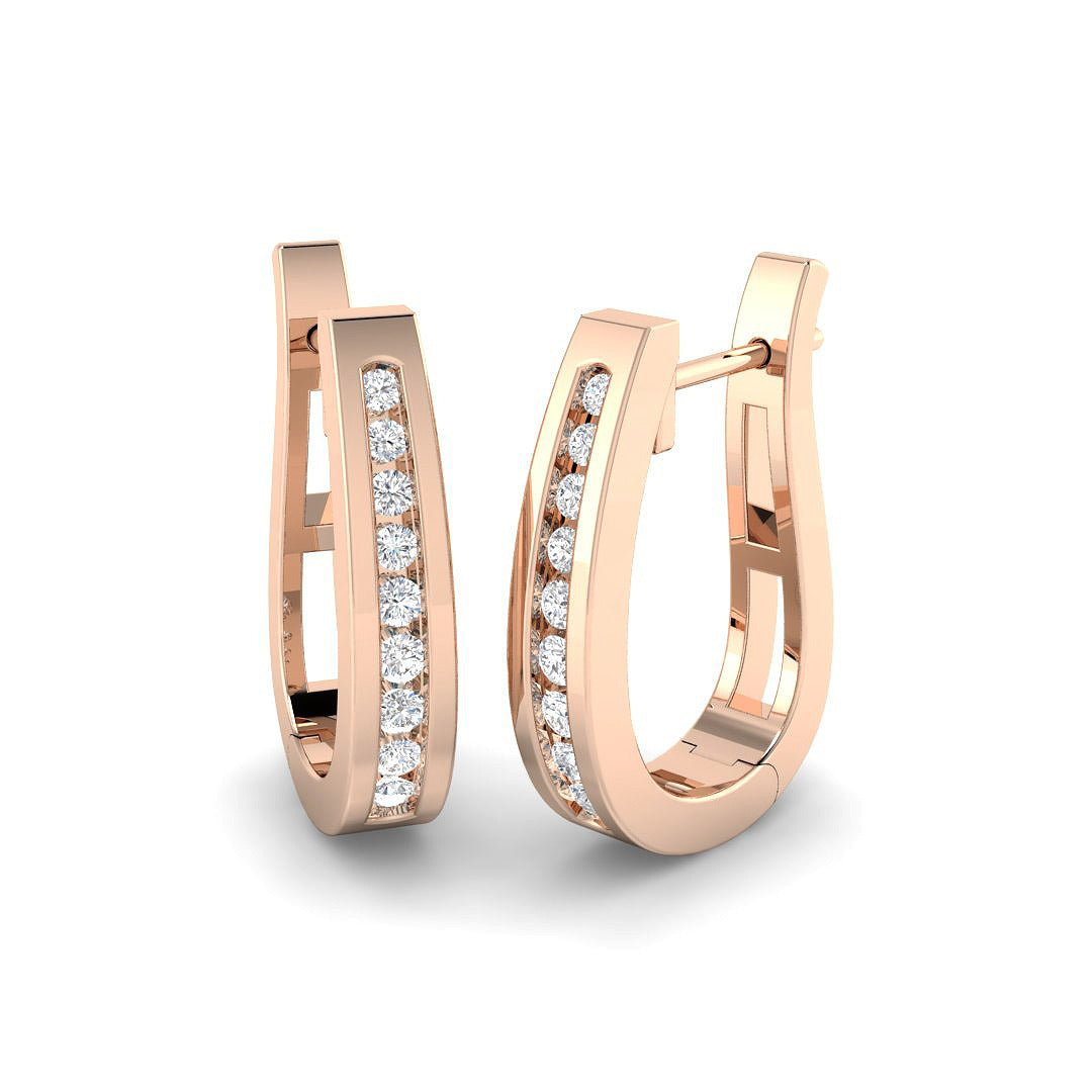 0.5 Ct Elegant Gold Hoop Earrings in 10K/14K gold and platinum with certified lab-grown or natural diamonds