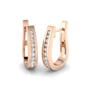 0.5 Ct Elegant Gold Hoop Earrings in 10K/14K gold and platinum with certified lab-grown or natural diamonds