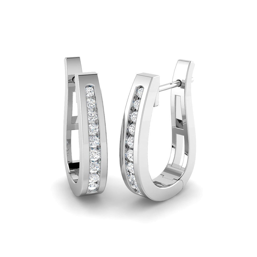 0.5 Ct Elegant Gold Hoop Earrings in 10K/14K gold and platinum with certified lab-grown or natural diamonds