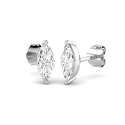 Stud Earrings with Marquise Cut Diamond Solitaire - 0.5ct in 10K/14K gold and platinum with certified lab-grown or natural diamonds