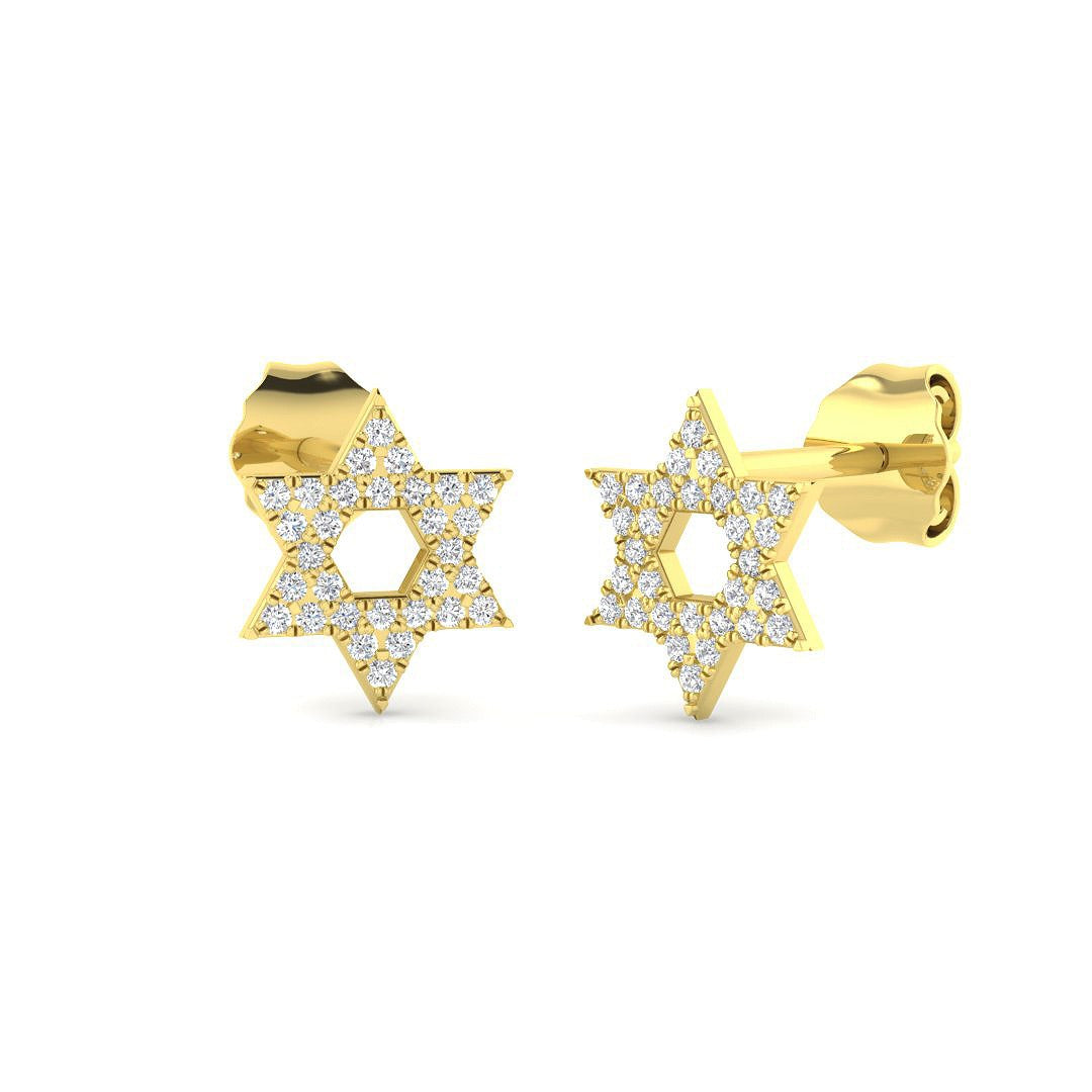 Gold Diamond Earrings - Elegant 0.1ct Shape Jewelry Accessory in 10K/14K gold and platinum with certified lab-grown or natural diamonds