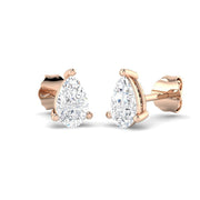 Stud Earrings with Pear Cut Diamond Solitaire - 0.5ct in 10K/14K gold and platinum with certified lab-grown or natural diamonds