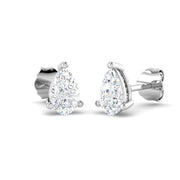 Stud Earrings with Pear Cut Diamond Solitaire - 0.5ct in 10K/14K gold and platinum with certified lab-grown or natural diamonds