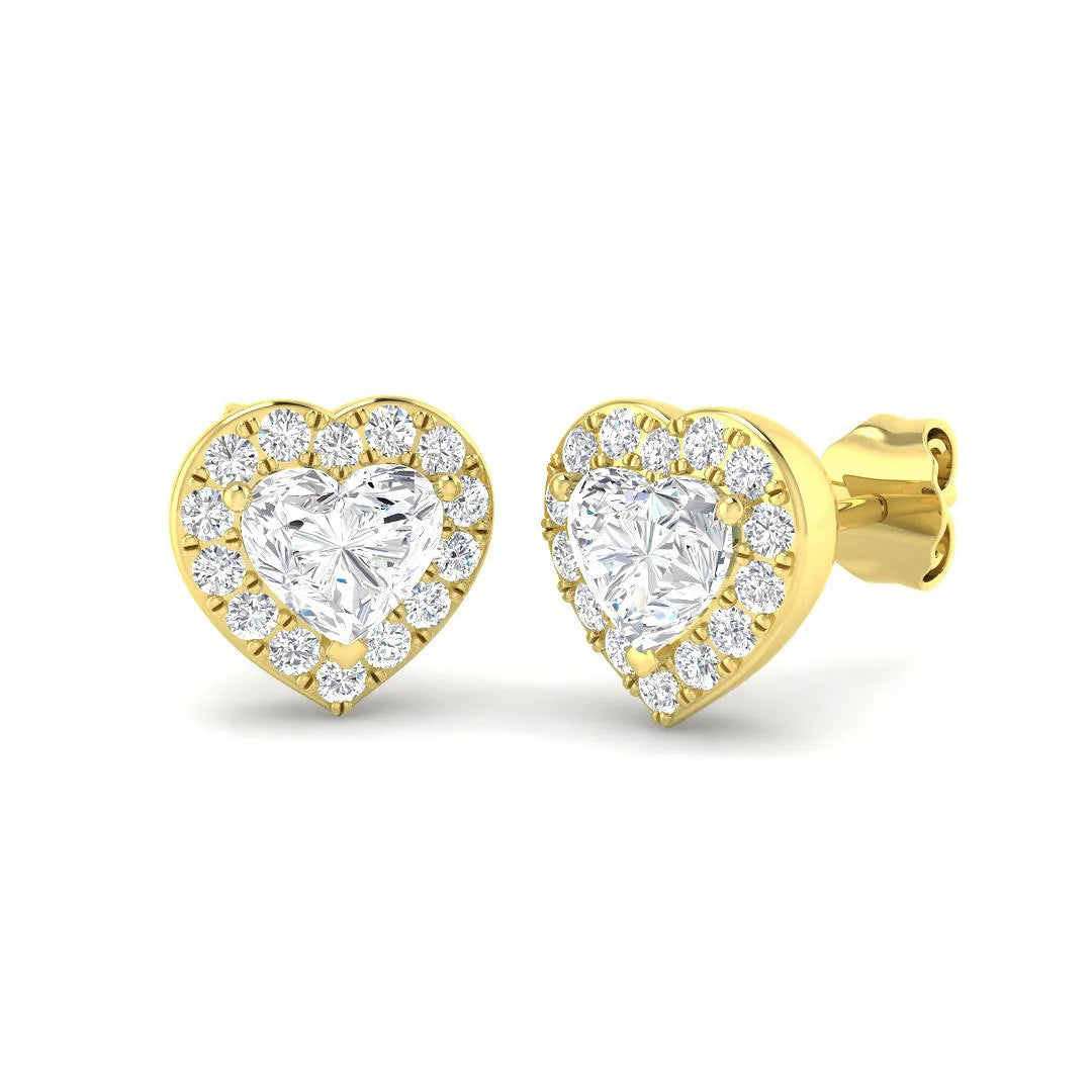 Natural/Lab Grown Diamond Halo Earring /Hallmarked in 10K/14K gold and platinum with certified lab-grown or natural diamonds