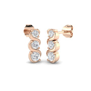 Ulwyn 0.5ct Gold Drop & Trilogy Diamond Earrings - Luxury Jewelry in 10K/14K gold and platinum with certified lab-grown or natural diamonds