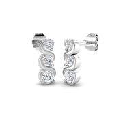 Ulwyn 0.5ct Gold Drop & Trilogy Diamond Earrings - Luxury Jewelry in 10K/14K gold and platinum with certified lab-grown or natural diamonds