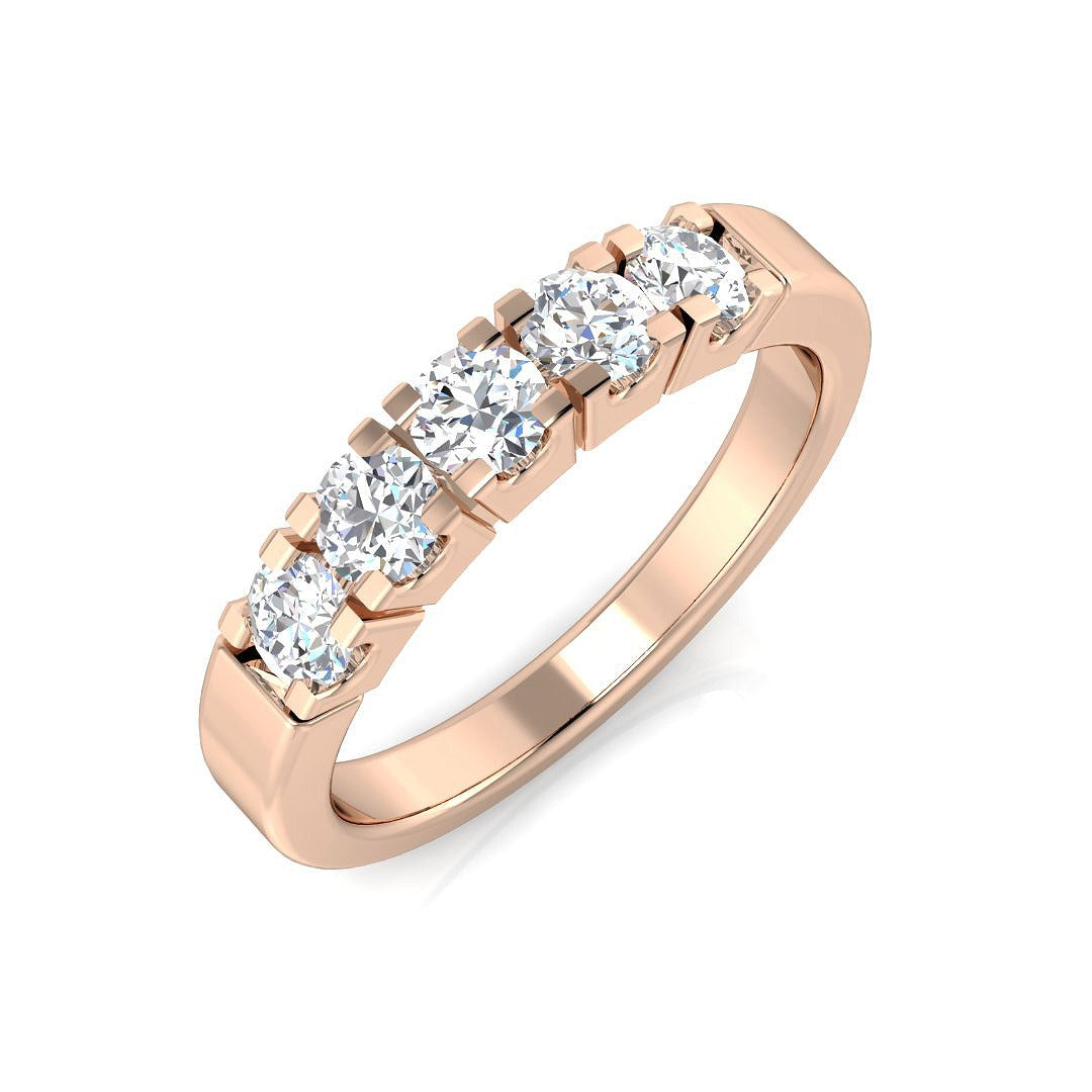 Diamond Tantasson 5 Stone Ring in 10K/14K gold and platinum with certified lab-grown or natural diamonds