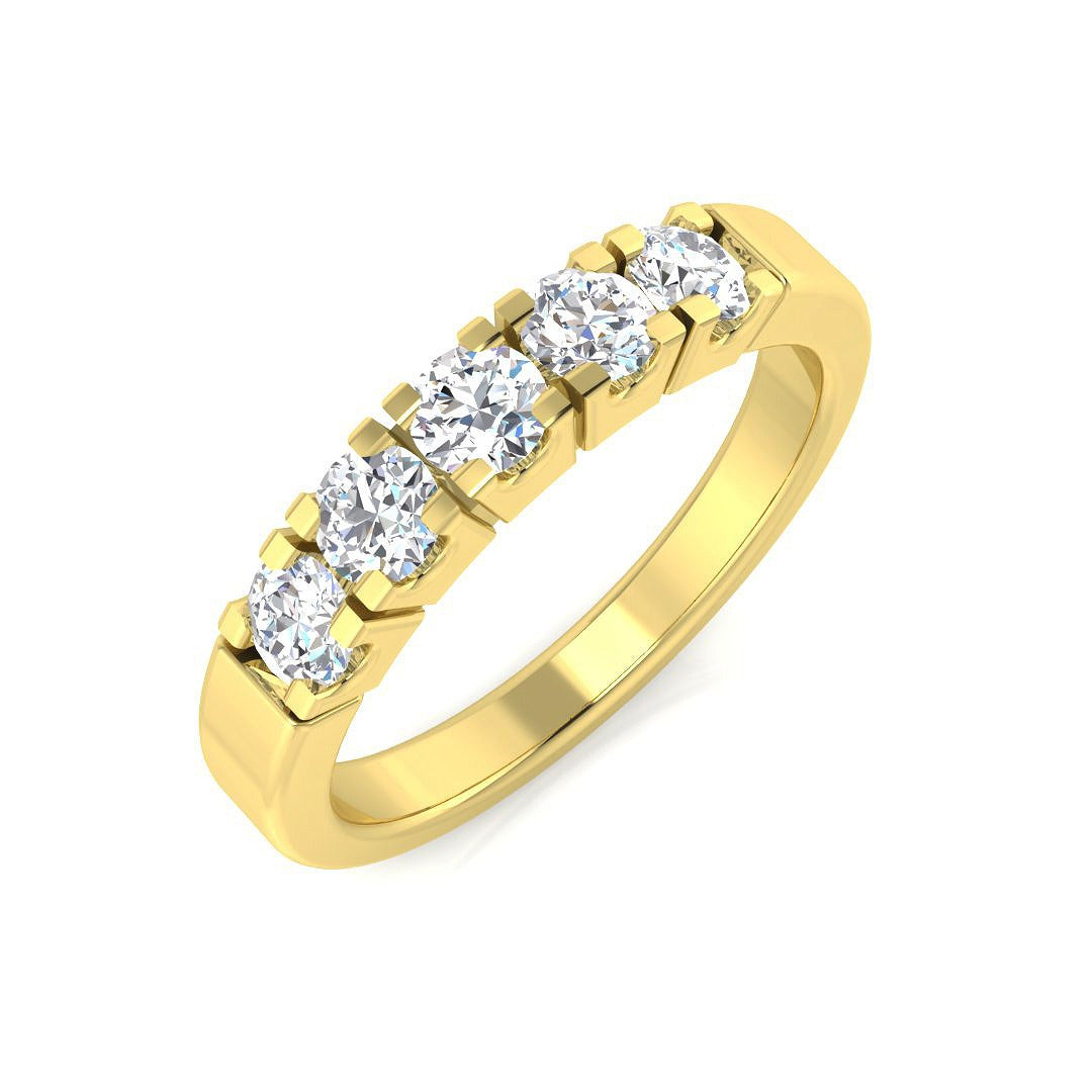 Diamond Tantasson 5 Stone Ring in 10K/14K gold and platinum with certified lab-grown or natural diamonds