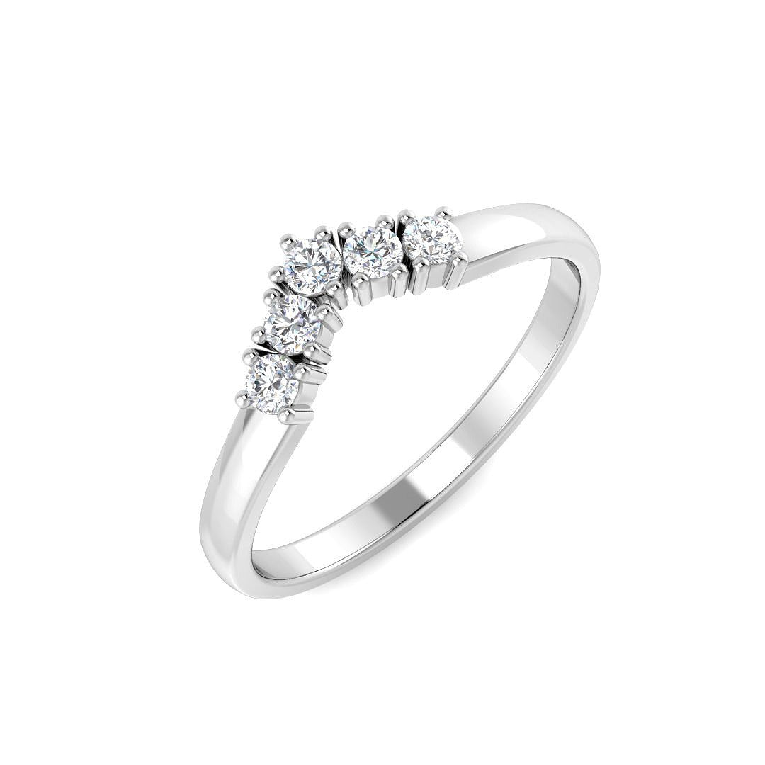 Elegant Diamond Wishbone Ring in 10K/14K gold and platinum with certified lab-grown or natural diamonds