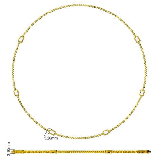 Blue Sapphire & Diamond Tennis Necklace in 10K/14K gold and platinum with certified lab-grown or natural diamonds