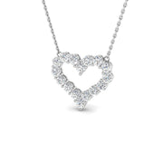 Diamond Heart Pendant Necklace in 10K/14K gold and platinum with certified lab-grown or natural diamonds