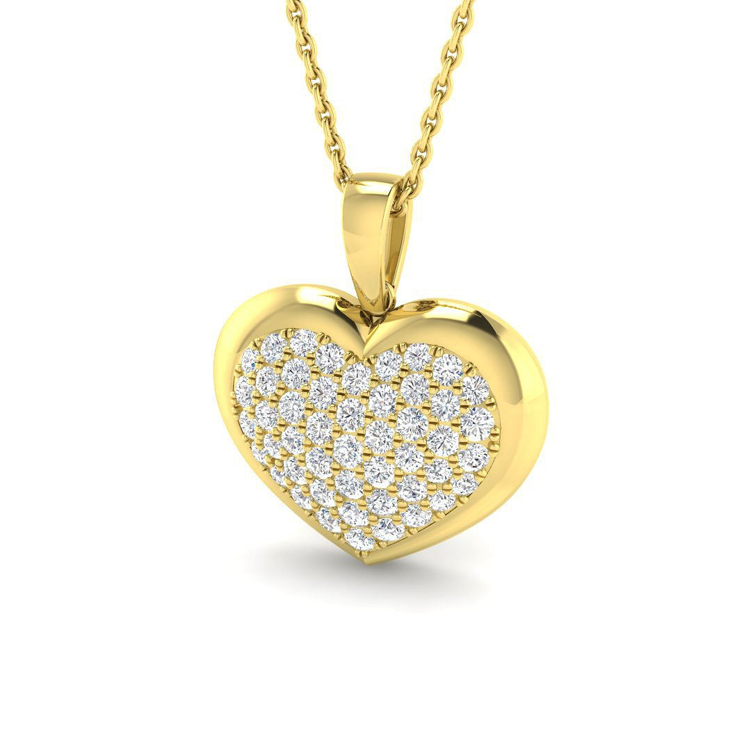 Heart Diamond Pendant 0.5ct Lab & Natural Diamond Without Chain in 10K/14K gold and platinum with certified lab-grown or natural diamonds