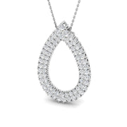 Pear Shape Diamond Pendant Necklace - Gold & Platinum - UK Hallmarked in 10K/14K gold and platinum with certified lab-grown or natural diamonds