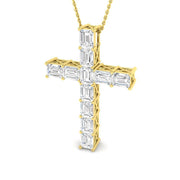 Cross Diamond Pendant Necklace Without Chain in 10K/14K gold and platinum with certified lab-grown or natural diamonds
