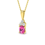 Pink Sapphire Pendant 1.25ct in 10K/14K gold and platinum with certified lab-grown or natural diamonds