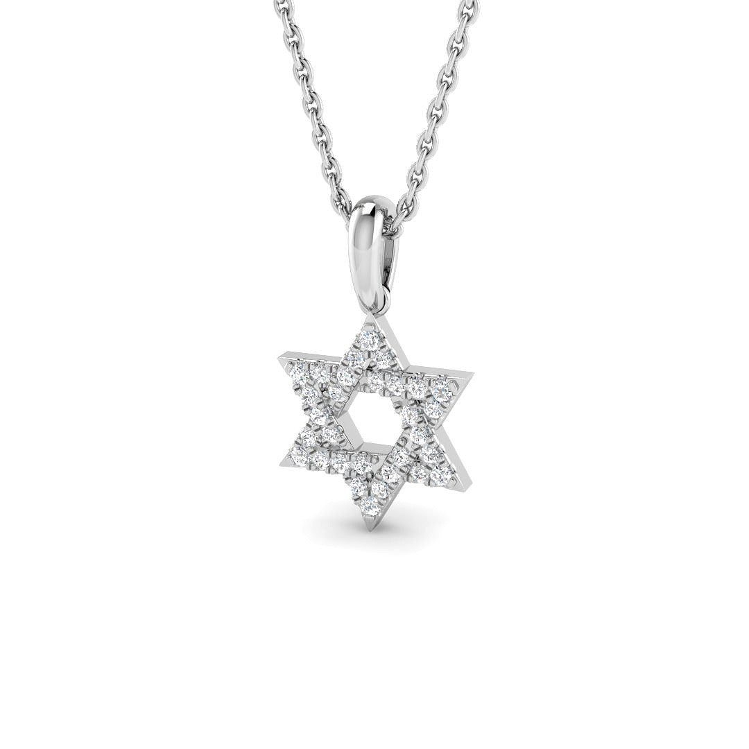 Star Diamond Pendant 0.10ct in 10K/14K gold and platinum with certified lab-grown or natural diamonds