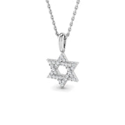 Star Diamond Pendant 0.10ct in 10K/14K gold and platinum with certified lab-grown or natural diamonds