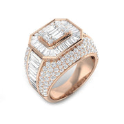Diamond Bridgend Baguette & Brilliant Ring in 10K/14K gold and platinum with certified lab-grown or natural diamonds