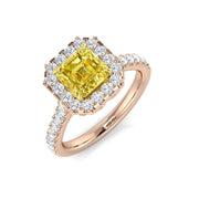 Diamond Asscher Engagement Ring in 10K/14K gold and platinum with certified lab-grown or natural diamonds
