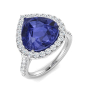 Pear Tanzanite Diamond Cocktail Ring - Metal in Gold or in 10K/14K gold and platinum with certified lab-grown or natural diamonds