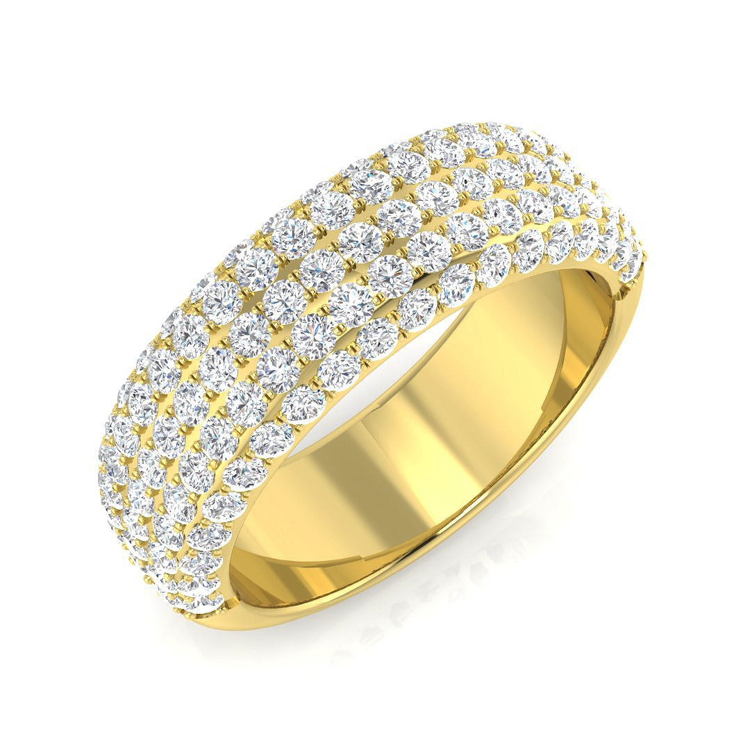 Diamond Half Eternity Ring in 10K/14K gold and platinum with certified lab-grown or natural diamonds