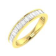 Baguette Diamond Half Eternity Ring in 10K/14K gold and platinum with certified lab-grown or natural diamonds