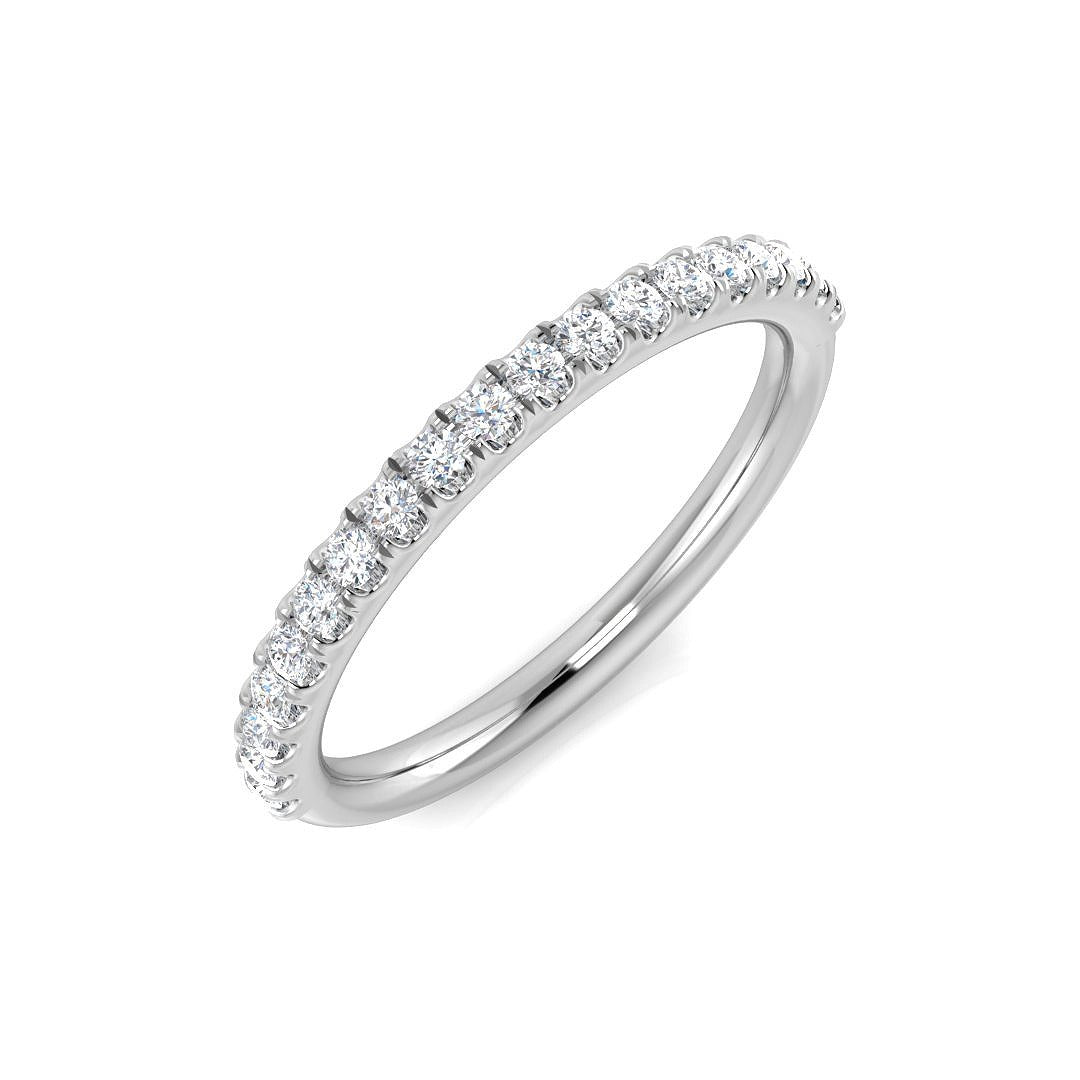 Diamond Half Eternity Ring in 10K/14K gold and platinum with certified lab-grown or natural diamonds