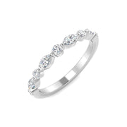 Round and Marquise Diamond Half Eternity Ring in 10K/14K gold and platinum with certified lab-grown or natural diamonds