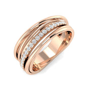 Stunning Triple Band Design Fancy Ring in 10K/14K gold and platinum with certified lab-grown or natural diamonds