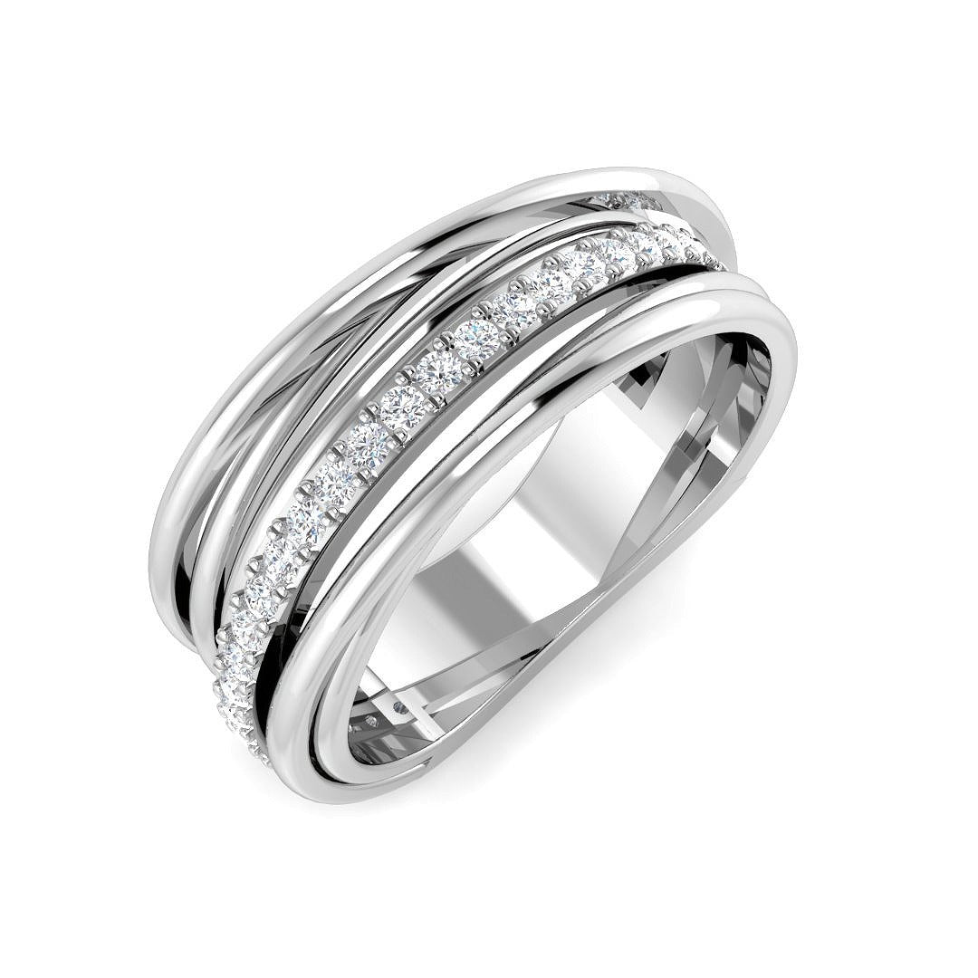 Stunning Triple Band Design Fancy Ring in 10K/14K gold and platinum with certified lab-grown or natural diamonds