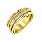 Stunning Triple Band Design Fancy Ring in 10K/14K gold and platinum with certified lab-grown or natural diamonds